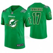 Camiseta NFL Limited Hombre Miami Dolphins Ryan Tannehill St. Patrick's Day Verde