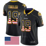 Camiseta NFL Limited Hombre Minnesota Vikings 19 Adam Thielen Negro Rush USA Flag