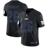 Camiseta NFL Limited Hombre New York Giants 26 Saquon Barkley Negro Rush Impact