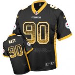 Camiseta NFL Limited Hombre Pittsburgh Steelers 90 T. J. Watt Negro Stitched Drift Fashion