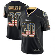 Camiseta NFL Limited Hombre St Louis Rams Todd Gurley Ii Negro 2018 USA Flag Fashion Color Rush