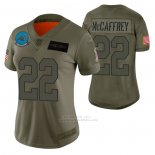 Camiseta NFL Limited Mujer Carolina Panthers Christian Mccaffrey 2019 Salute To Service Verde