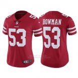 Camiseta NFL Limited Mujer San Francisco 49ers 53 Bowman Rojo