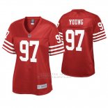 Camiseta NFL Mujer San Francisco 49ers Bryant Young Pro Line Rojo