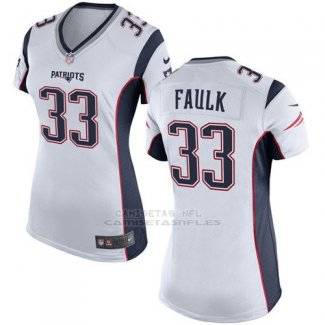 Camiseta New England Patriots Faulk Blanco Nike Game NFL Mujer