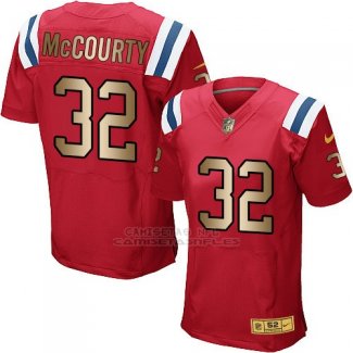 Camiseta New England Patriots Mccourty Rojo Nike Gold Elite NFL Hombre