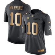 Camiseta New York Giants Manning Negro 2016 Nike Gold Anthracite Salute To Service NFL Hombre