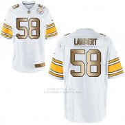 Camiseta Pittsburgh Steelers Lambert Blanco Nike Gold Game NFL Hombre