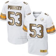 Camiseta Pittsburgh Steelers Pouncey Blanco Nike Gold Elite NFL Hombre