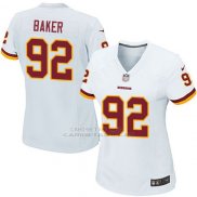 Camiseta Washington Commanders Baker Blanco Nike Game NFL Mujer