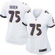 Camiseta Baltimore Ravens Ogden Blanco Nike Game NFL Mujer