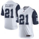 Camiseta Dallas Cowboys Elliott Blanco y Profundo Azul Nike Elite NFL Hombre