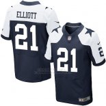 Camiseta Dallas Cowboys Elliott Profundo Azul y Blanco Nike Elite NFL Hombre