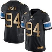Camiseta Detroit Lions Ansah Negro Nike Gold Legend NFL Hombre
