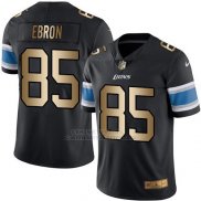 Camiseta Detroit Lions Ebron Negro Nike Gold Legend NFL Hombre