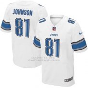 Camiseta Detroit Lions Johnson Blanco Nike Elite NFL Hombre