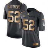 Camiseta Green Bay Packers Matthews Negro 2016 Nike Gold Anthracite Salute To Service NFL Hombre