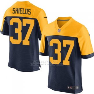 Camiseta Green Bay Packers Shields Profundo Azul y Amarillo Nike Elite NFL Hombre