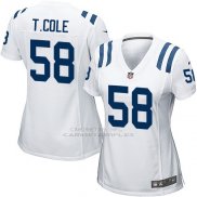 Camiseta Indianapolis Colts T.Cole Blanco Nike Game NFL Mujer