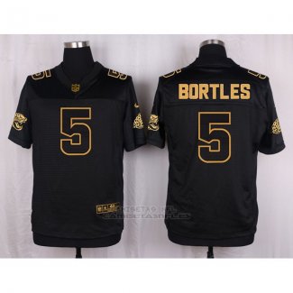 Camiseta Jacksonville Jaguars Bortles Negro Nike Elite Pro Line Gold NFL Hombre