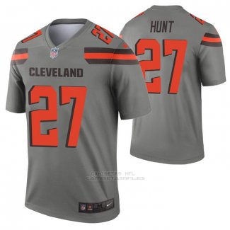 Camiseta NFL Legend Cleveland Browns Kareem Hunt Inverted Gris