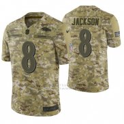 Camiseta NFL Limited Hombre Baltimore Ravens Lamar Jackson Camuflaje 2018 Salute To Service