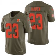 Camiseta NFL Limited Hombre Cleveland Browns 23 Joe Haden 2017 Salute To Service Verde