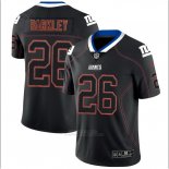 Camiseta NFL Limited Hombre New York Giants 26 Saquon Barkley Negro Rush