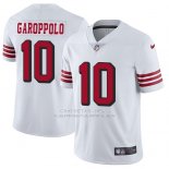 Camiseta NFL Limited Hombre San Francisco 49ers 10 Jimmy Garoppolo Blanco Rush Stitched Vapor Untouchable