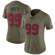 Camiseta NFL Limited Mujer Houston Texans 99 Watt 2017 Salute To Service Verde