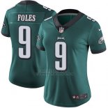 Camiseta NFL Limited Mujer Philadelphia Eagles 9 Nick Foles Verde Stitched Vapor Untouchable