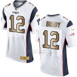Camiseta New England Patriots Brady Blanco Nike Gold Elite NFL Hombre