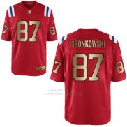 Camiseta New England Patriots Gronkowski Rojo Nike Gold Game NFL Hombre