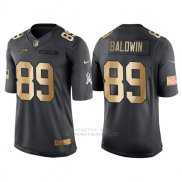 Camiseta Seattle Seahawks Baldwin Negro 2016 Nike Gold Anthracite Salute To Service NFL Hombre