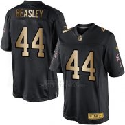 Camiseta Atlanta Falcons Beasley Negro Nike Gold Elite NFL Hombre