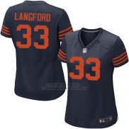 Camiseta Chicago Bears Langford Marron Negro Nike Game NFL Mujer