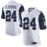 Camiseta Dallas Cowboys Claiborne Blanco y Profundo Azul Nike Elite NFL Hombre