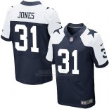 Camiseta Dallas Cowboys Jones Profundo Azul y Blanco Nike Elite NFL Hombre