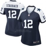 Camiseta Dallas Cowboys Staubach Negro Blanco Nike Game NFL Mujer