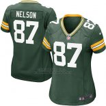 Camiseta Green Bay Packers Nelson Verde Militar Nike Game NFL Mujer