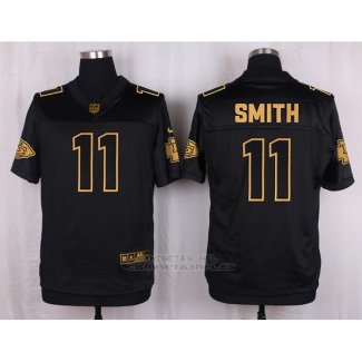 Camiseta Kansas City Chiefs Smith Negro Nike Elite Pro Line Gold NFL Hombre