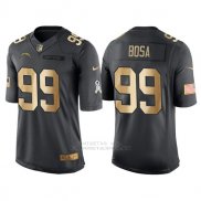 Camiseta Los Angeles Chargers Bosa Negro 2016 Nike Gold Anthracite Salute To Service NFL Hombre
