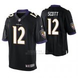 Camiseta NFL Elite Hombre Baltimore Ravens Jaleel Scott Negro