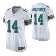 Camiseta NFL Game Mujer Miami Dolphins Ryan Fitzpatrick Throwback Blanco