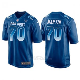 Camiseta NFL Hombre Dallas Cowboys 70 Zack Martin Azul NFC 2018 Pro Bowl