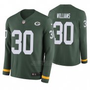 Camiseta NFL Hombre Green Bay Packers Jamaal Williams Verde Therma Manga Larga
