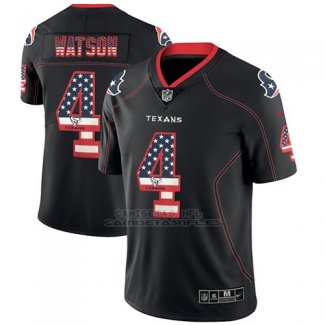 Camiseta NFL Limited Hombre Houston Texans Deshaun Watson Negro 2018 USA Flag Fashion Color Rush