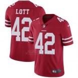 Camiseta NFL Limited Hombre San Francisco 49ers 42 Ronnie Lott Rojo Home Vapor Untouchable