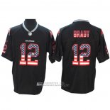 Camiseta NFL Limited Tampa Bay Buccaneers 12 Tom Brady Rush USA Flag Negro