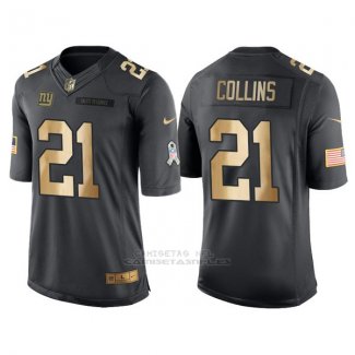 Camiseta New York Giants Collins Negro 2016 Nike Gold Anthracite Salute To Service NFL Hombre